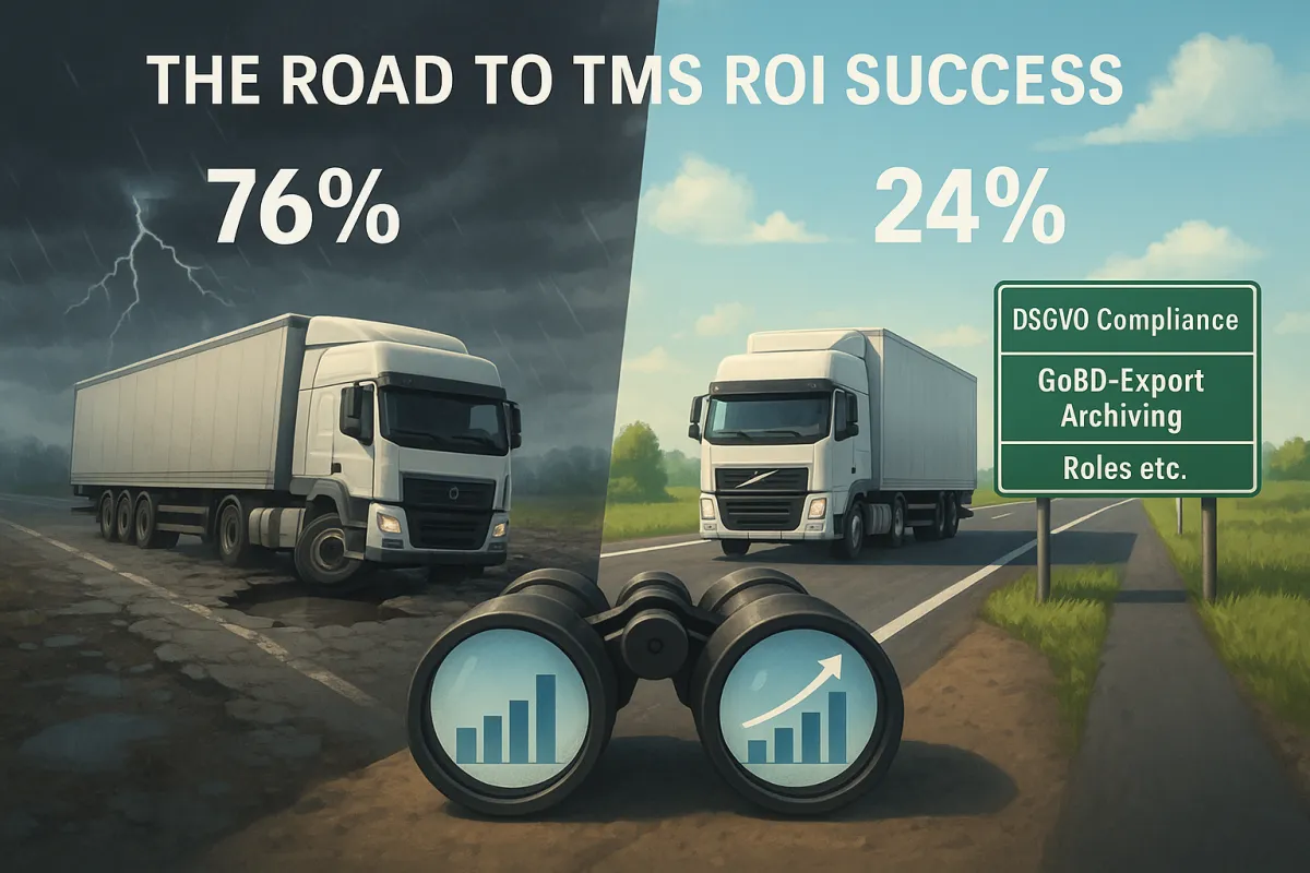 TMS ROI richtig berechnen: Warum 76% der deutschen Logistik-Projekte scheitern und wie Sie es besser machen