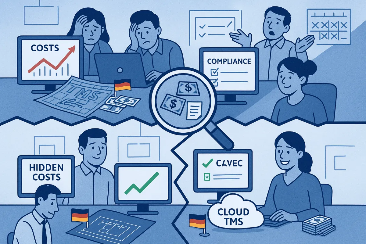 Versteckte TMS-Compliance-Kosten in Deutschland: Warum Unternehmen 40-60% mehr zahlen als geplant und wie Sie es vermeiden