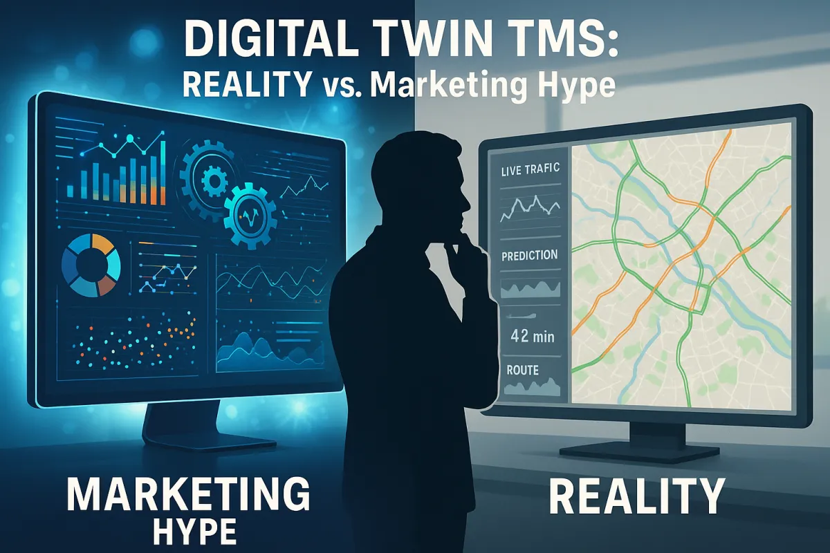 Digital Twin TMS richtig bewerten: Wie deutsche Unternehmen 2026 zwischen Marketing-Versprechen und echten Capabilities unterscheiden und gleichzeitig messbare ROI-Frameworks für KI-Investitionen aufbauen