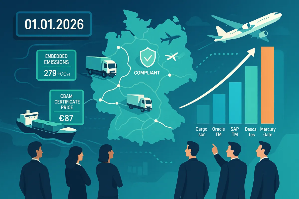 CBAM-konforme TMS-Auswahl als strategischer Vorteil: Wie deutsche Unternehmen 2026 Regulierungs-Compliance in Verhandlungsstärke umwandeln und Implementierungskosten von €200.000+ vermeiden