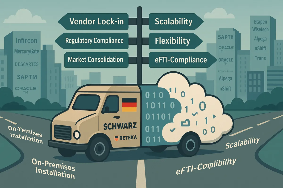 Hybrid TMS-Deployment als strategische Antwort: Wie deutsche Unternehmen durch intelligente Hybrid-Architekturen Vendor Lock-in-Risiken minimieren und gleichzeitig eFTI-Compliance sicherstellen