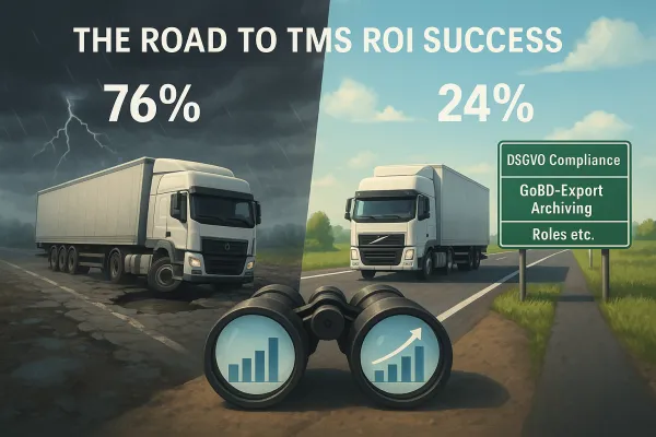 TMS ROI richtig berechnen: Warum 76% der deutschen Logistik-Projekte scheitern und wie Sie es besser machen