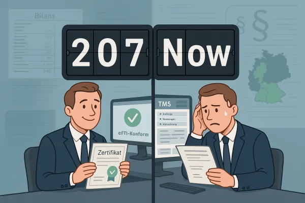 eFTI-Readiness bei TMS-Plattformen: Wie deutsche Unternehmen bis Juli 2027 compliant werden und Zertifizierungskosten von €50.000+ intelligent kalkulieren