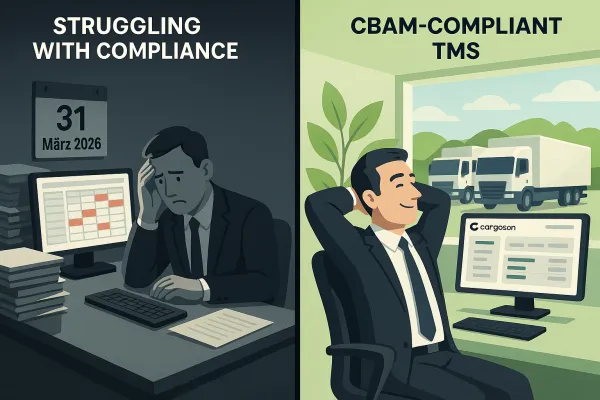 CBAM-konforme TMS-Implementierung: Wie deutsche Unternehmen ab 2026 Compliance-Kosten von €200.000+ vermeiden und gleichzeitig Transportkosten optimieren