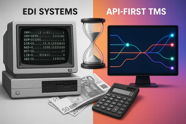 API-first TMS-Architektur erfolgreich umsetzen: Wie deutsche Unternehmen 2026 von EDI zu modernen Integrationsstrategien wechseln und dabei Implementierungskosten von €200.000+ intelligent kontrollieren