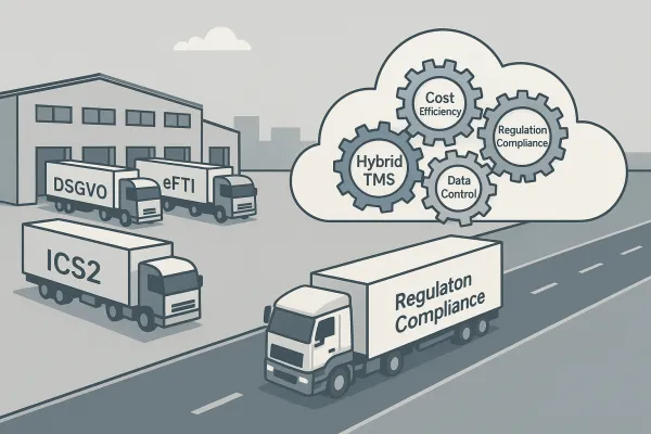 Hybrid TMS-Deployment als Kostenoptimierungs-Strategie: Wie deutsche Unternehmen durch intelligente Architektur-Entscheidungen Integrationskosten von €50.000+ reduzieren und trotzdem eFTI-ready bleiben